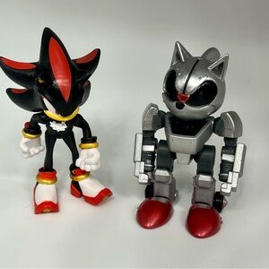 Sonic The Hedgehog Mecha and Shadow Action Figure Jakks 2.75 Inch Flexible Toys